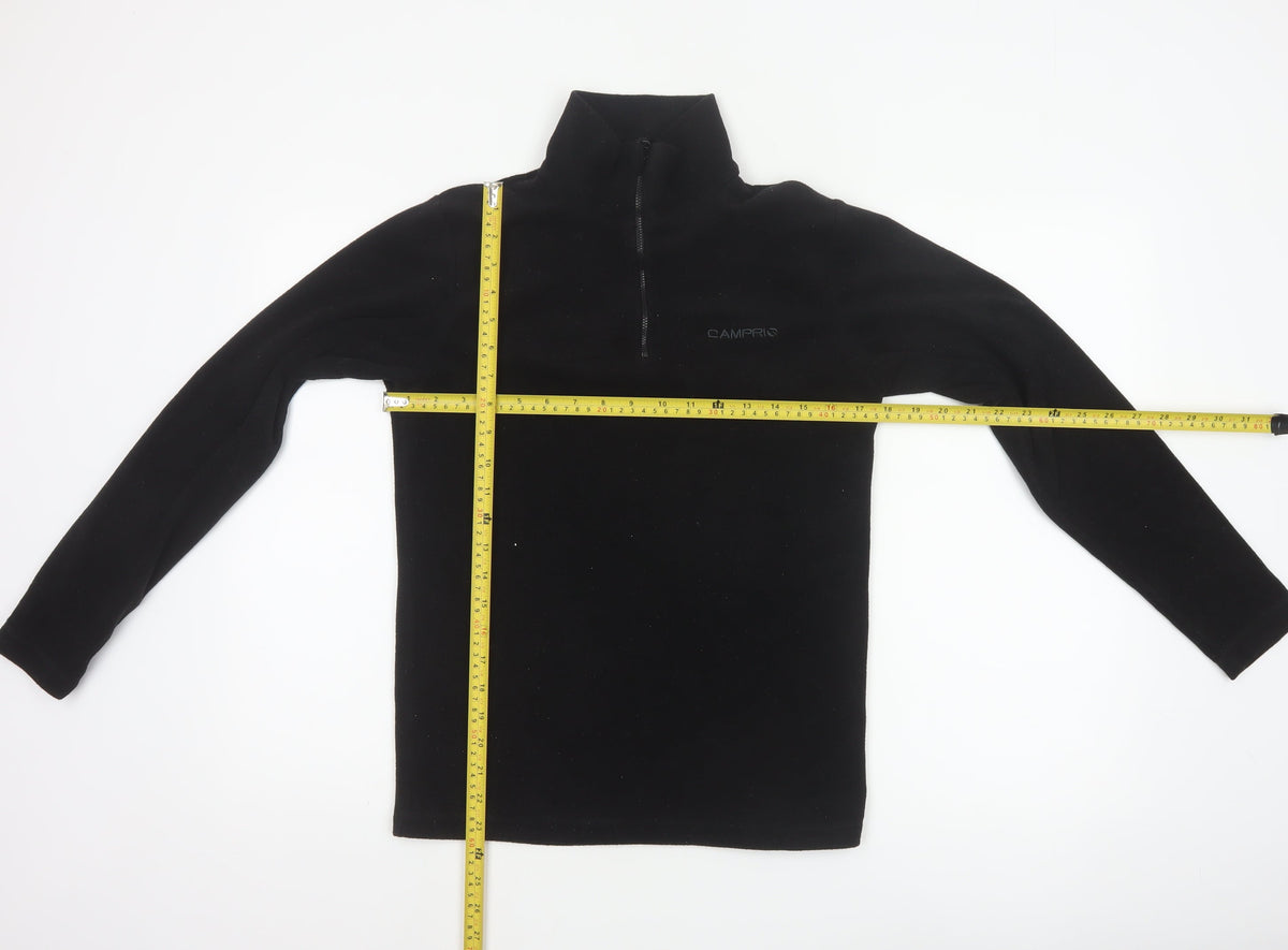 Campri Boys Black 13 Years 1/4 Zip Fleece Pullover Sweatshirt