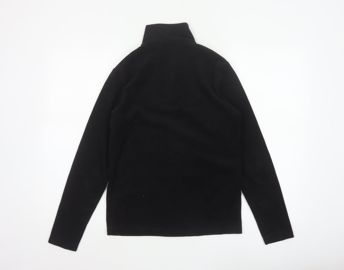 Campri Boys Black 13 Years 1/4 Zip Fleece Pullover Sweatshirt