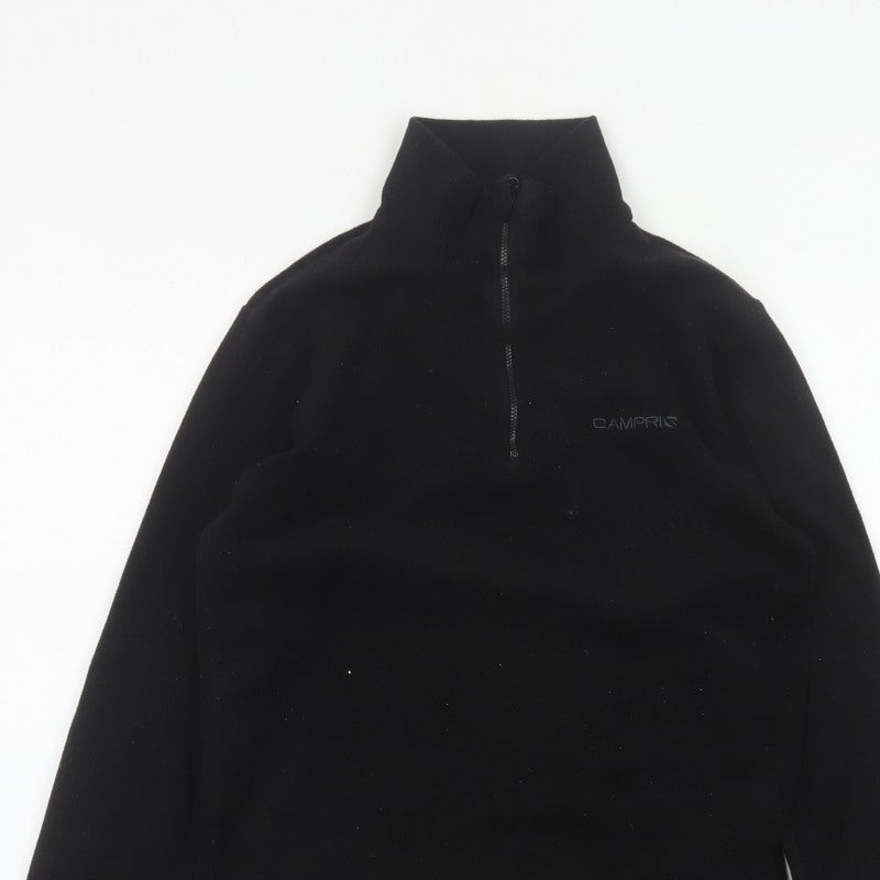 Campri Boys Black 13 Years 1/4 Zip Fleece Pullover Sweatshirt