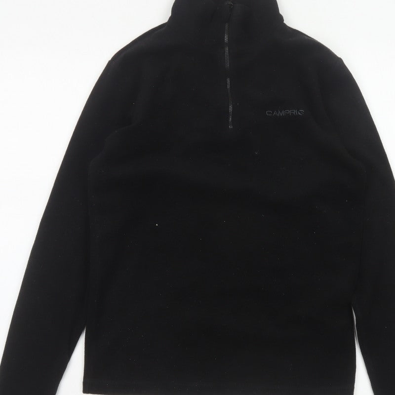 Campri Boys Black 13 Years 1/4 Zip Fleece Pullover Sweatshirt