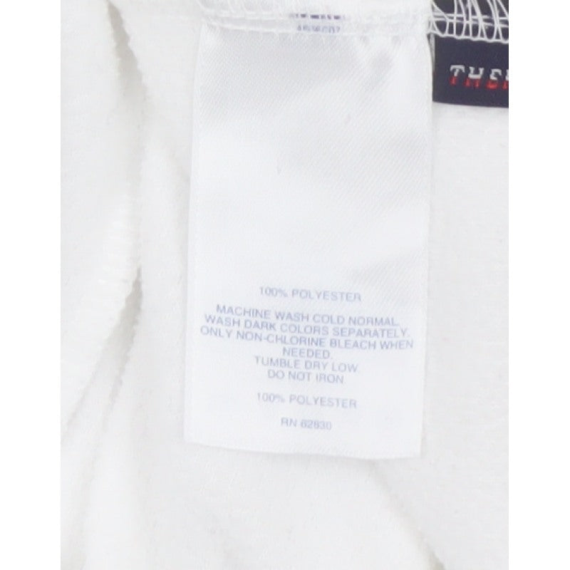 Lands' End Women's White L Pullover 1/4 Zip Fleece Sweatshirt