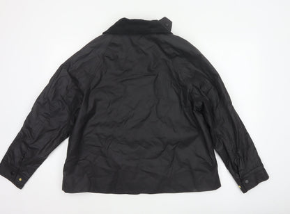 H&M Women's Black UK 12 Basic Padded Collared Utility Jacket