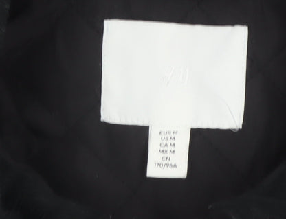 H&M Women's Black UK 12 Basic Padded Collared Utility Jacket