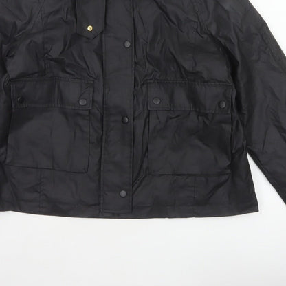 H&M Women's Black UK 12 Basic Padded Collared Utility Jacket