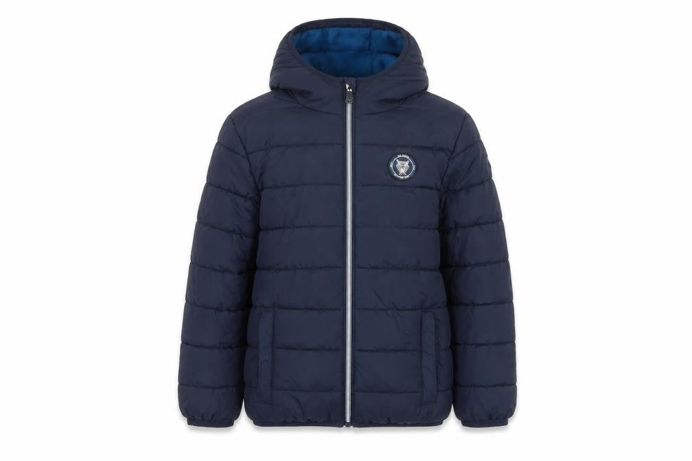 Studio Boys Blue 7-8 Years Hooded Puffer Jacket Quilted Fleece Lined