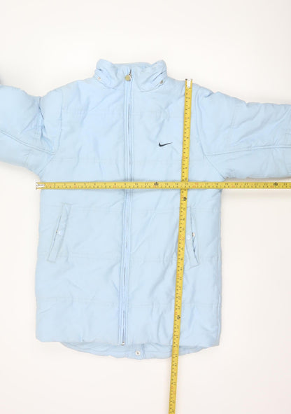 Nike Girls Blue 12-13 Years Puffer Coat Quilted Zip Jacket