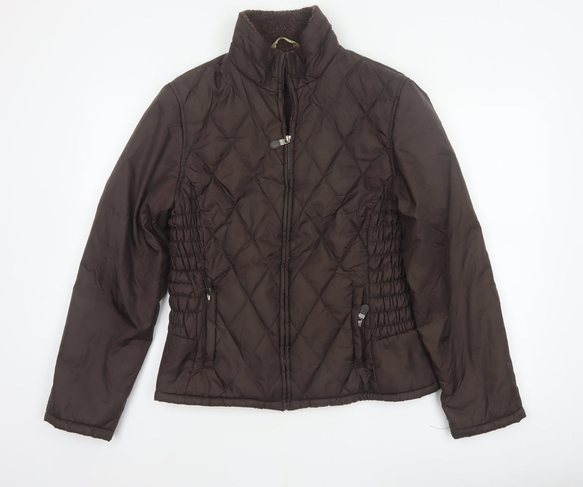George Women’s Brown UK 12 Quilted Padded Zip Jacket
