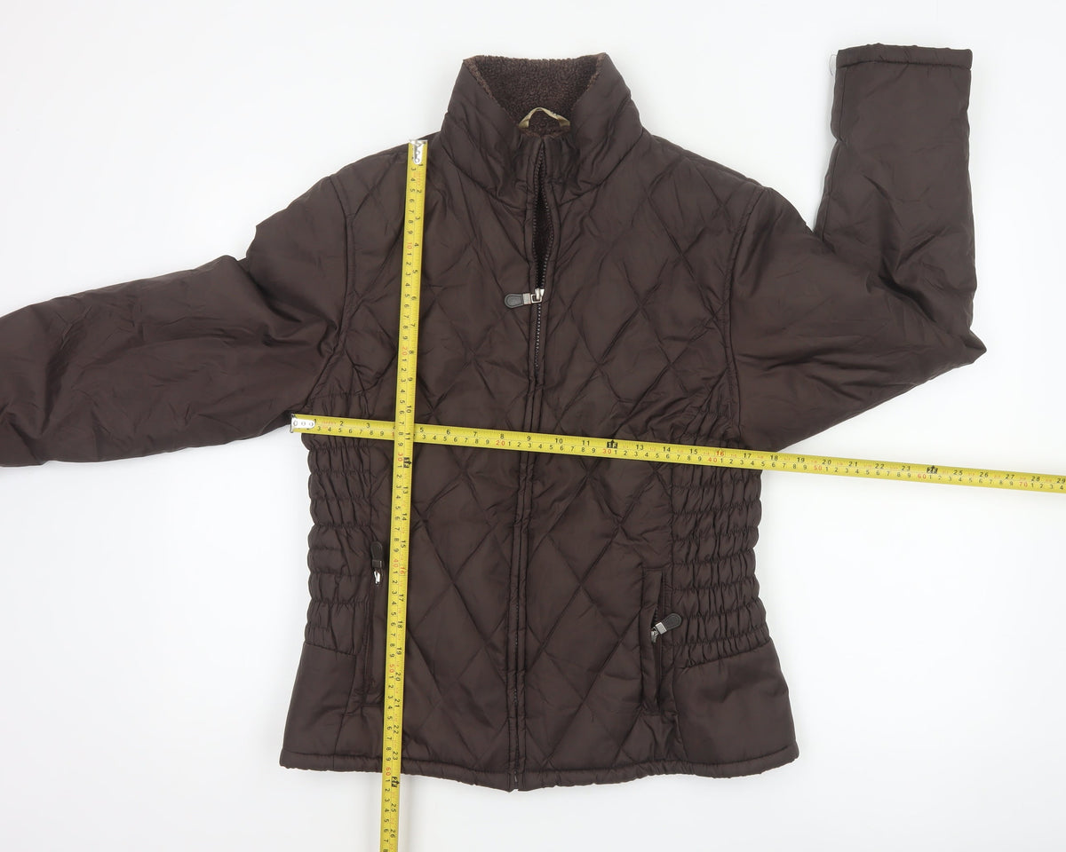 George Women’s Brown UK 12 Quilted Padded Zip Jacket