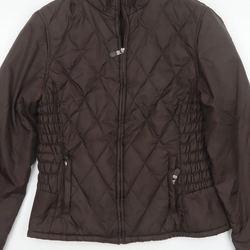 George Women’s Brown UK 12 Quilted Padded Zip Jacket