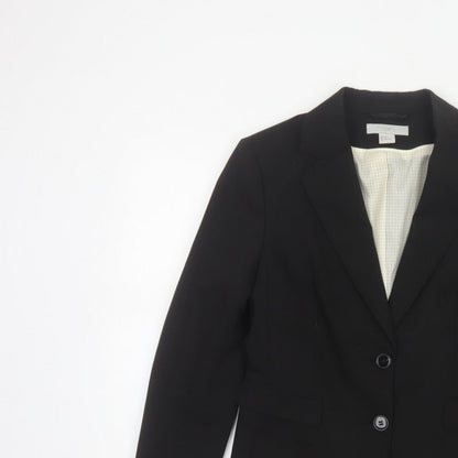 H&M Women’s Black UK 10 Tailored 2 Button Lined Blazer Jacket