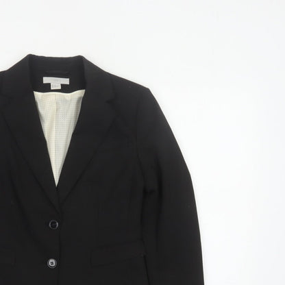 H&M Women’s Black UK 10 Tailored 2 Button Lined Blazer Jacket