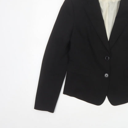 H&M Women’s Black UK 10 Tailored 2 Button Lined Blazer Jacket