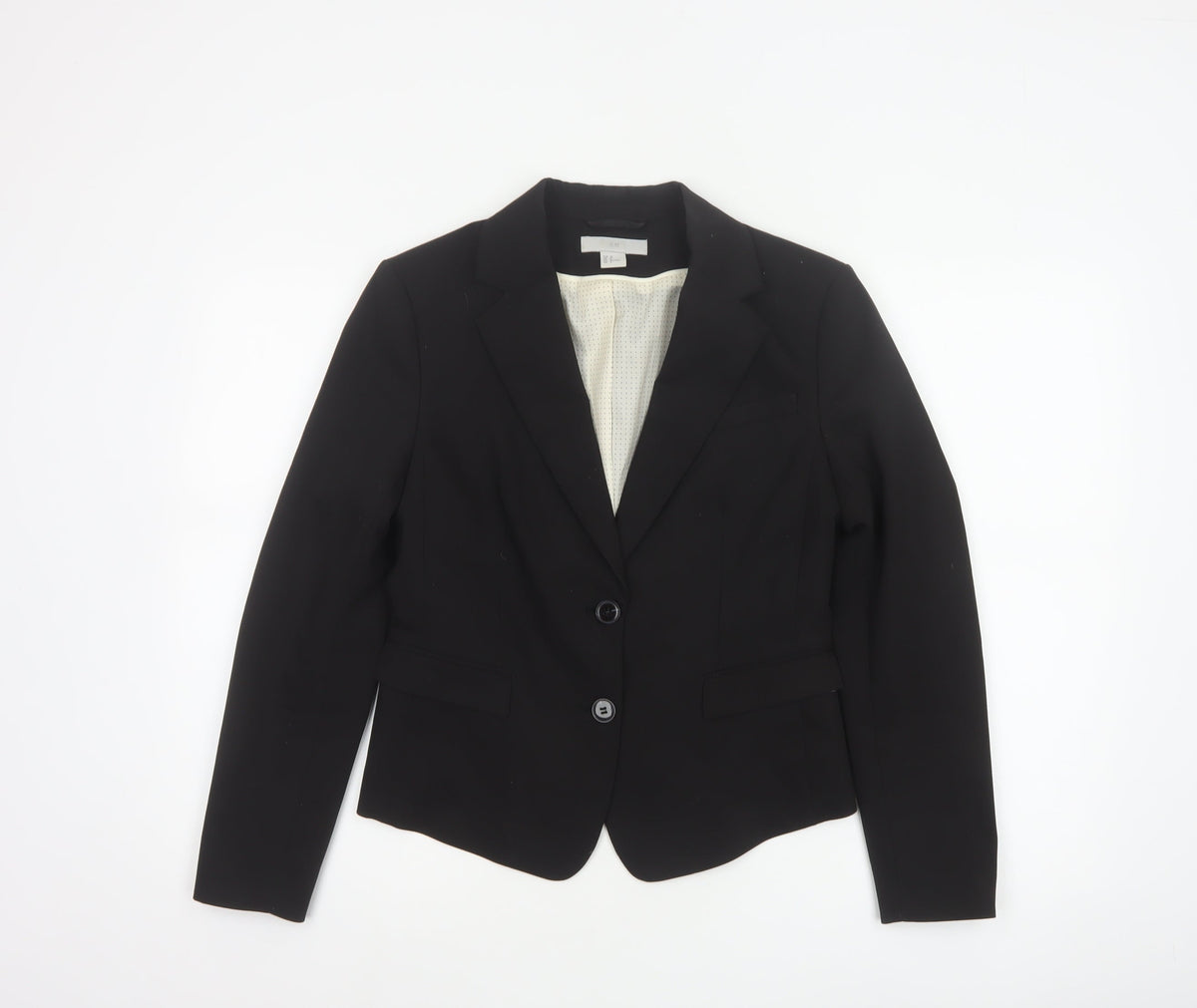 H&M Women’s Black UK 10 Tailored 2 Button Lined Blazer Jacket