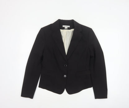 H&M Women’s Black UK 10 Tailored 2 Button Lined Blazer Jacket