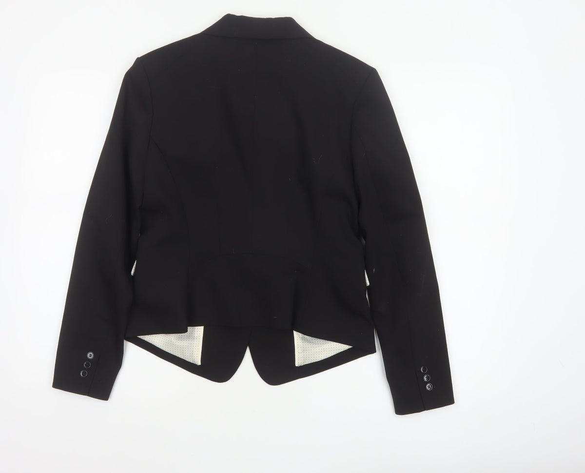 H&M Women’s Black UK 10 Tailored 2 Button Lined Blazer Jacket