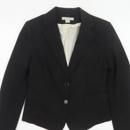 H&M Women’s Black UK 10 Tailored 2 Button Lined Blazer Jacket