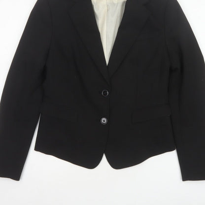 H&M Women’s Black UK 10 Tailored 2 Button Lined Blazer Jacket