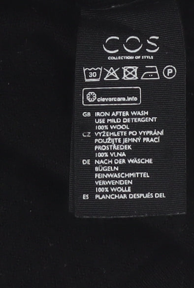 COS Women Black Wool Roll Neck Raglan Knit Pullover Jumper L