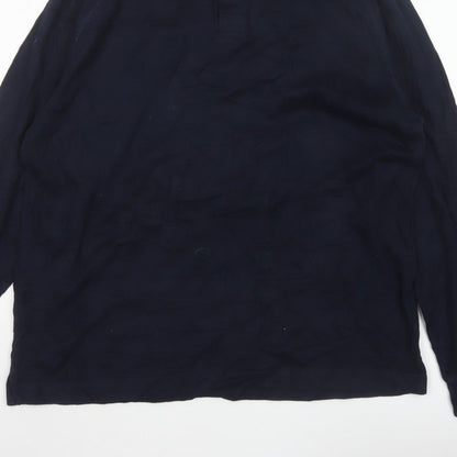 Marks & Spencer Men’s Navy M Long Sleeve Cotton Polo Denim Collar