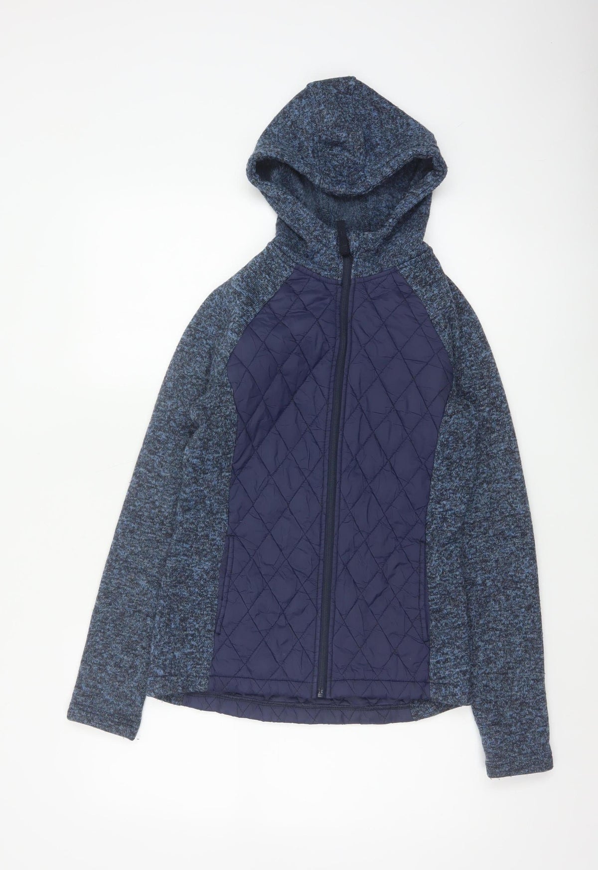 Mountain Warehouse Women Blue UK 10 Full Zip Hooded Quilted Hoodie