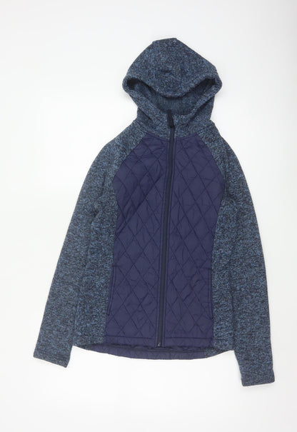 Mountain Warehouse Women Blue UK 10 Full Zip Hooded Quilted Hoodie