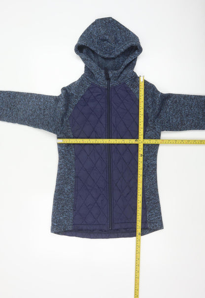 Mountain Warehouse Women Blue UK 10 Full Zip Hooded Quilted Hoodie