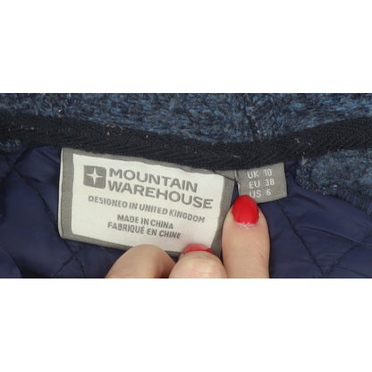 Mountain Warehouse Women Blue UK 10 Full Zip Hooded Quilted Hoodie