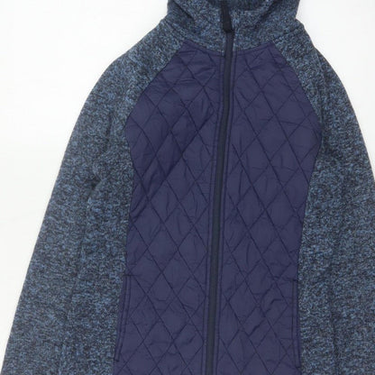 Mountain Warehouse Women Blue UK 10 Full Zip Hooded Quilted Hoodie