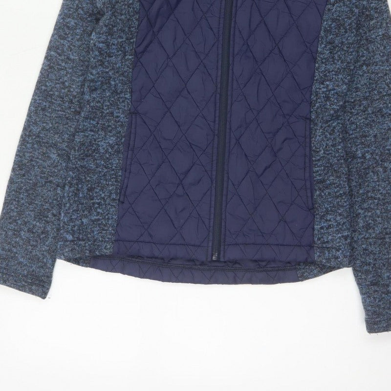 Mountain Warehouse Women Blue UK 10 Full Zip Hooded Quilted Hoodie
