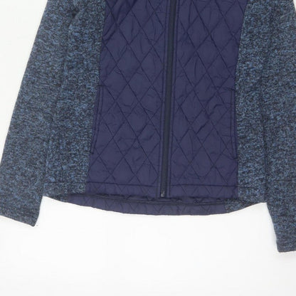 Mountain Warehouse Women Blue UK 10 Full Zip Hooded Quilted Hoodie