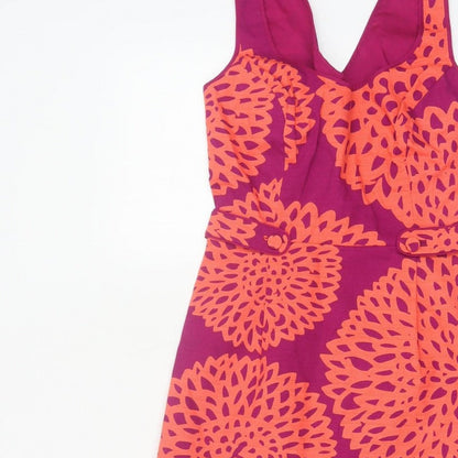Boden Women Multicoloured Floral A-Line Knee Dress UK 14