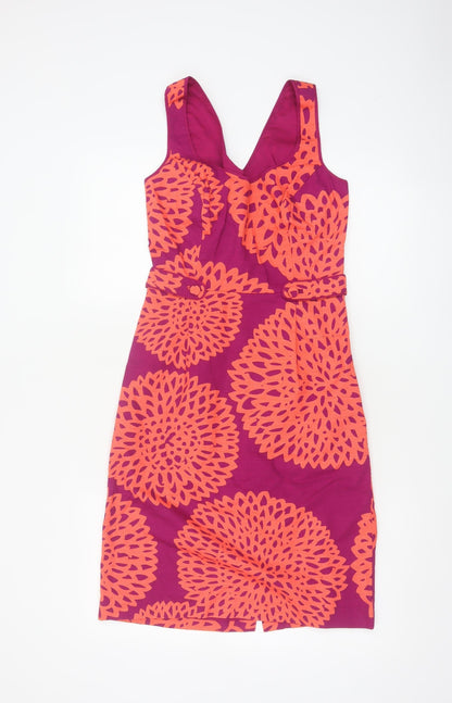 Boden Women Multicoloured Floral A-Line Knee Dress UK 14