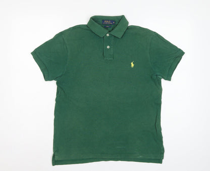 Polo Ralph Lauren Men’s Green M Slim Fit Cotton Logo Polo Shirt