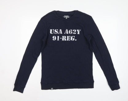 Terranova Mens Blue M USA Army Graphic Long Sleeve Pyjama Top