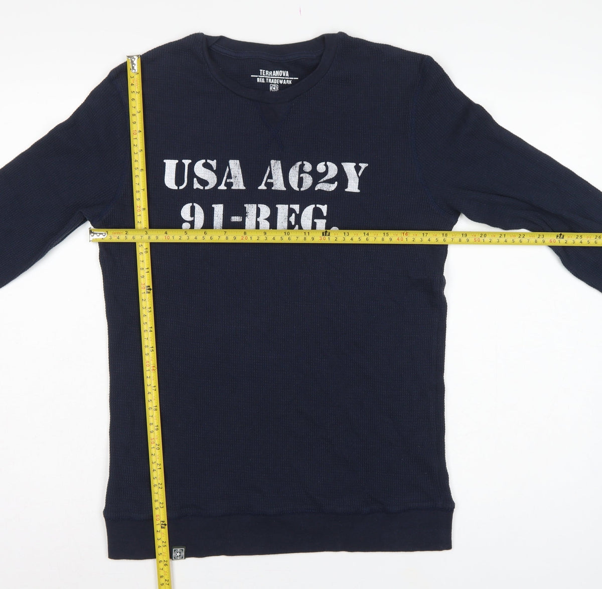 Terranova Mens Blue M USA Army Graphic Long Sleeve Pyjama Top