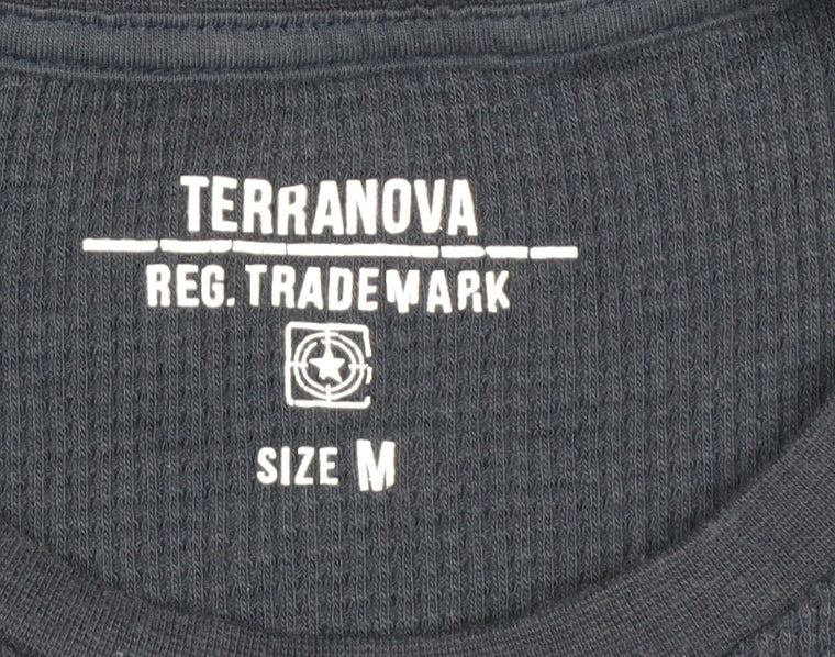 Terranova Mens Blue M USA Army Graphic Long Sleeve Pyjama Top
