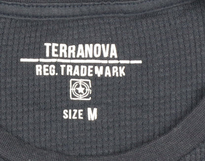 Terranova Mens Blue M USA Army Graphic Long Sleeve Pyjama Top