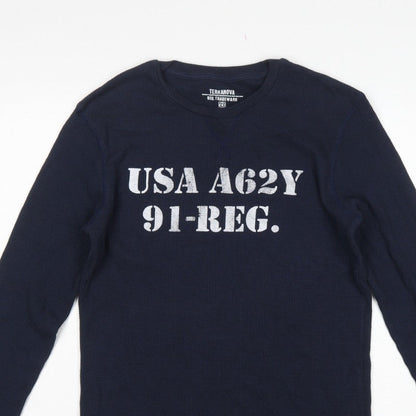 Terranova Mens Blue M USA Army Graphic Long Sleeve Pyjama Top