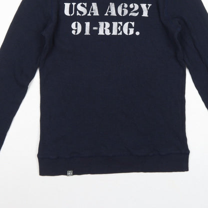 Terranova Mens Blue M USA Army Graphic Long Sleeve Pyjama Top