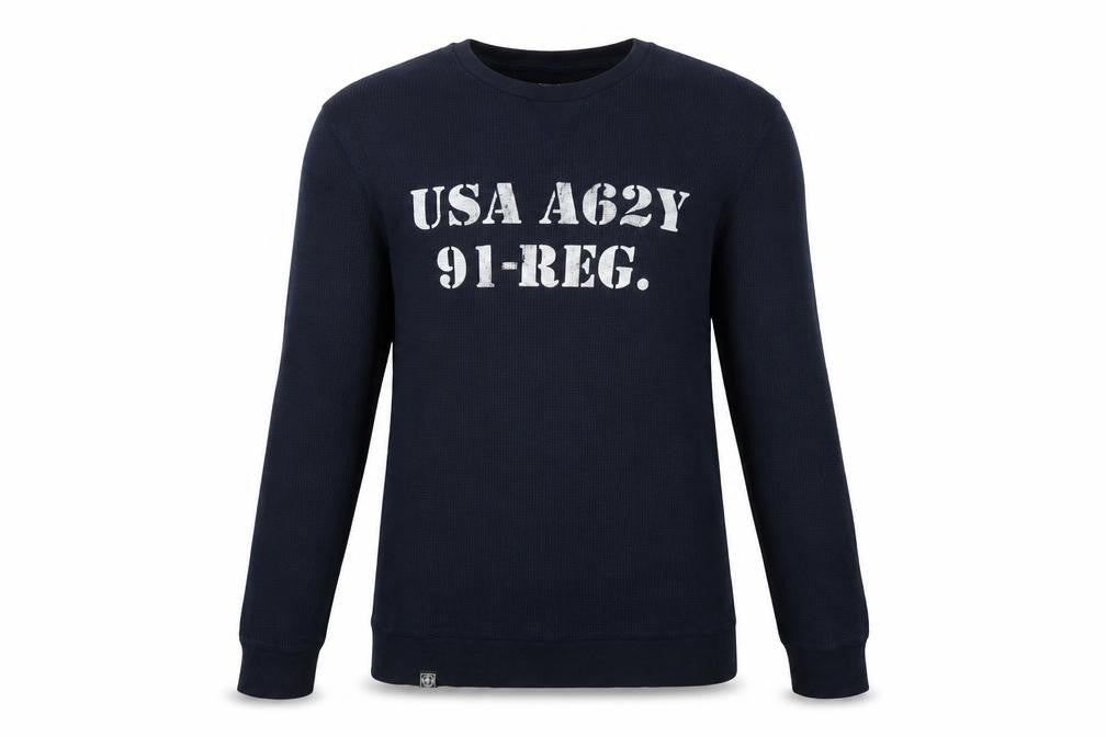 Terranova Mens Blue M USA Army Graphic Long Sleeve Pyjama Top