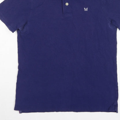 Crew Clothing Company Mens Blue M Cotton Pique Logo Polo Shirt