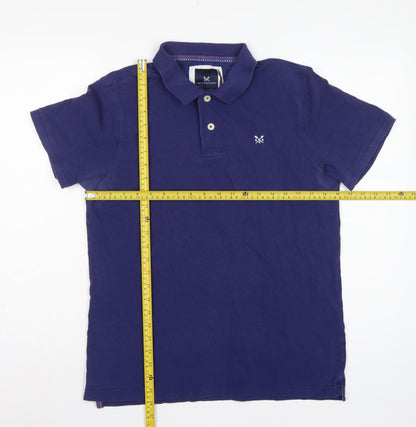 Crew Clothing Company Mens Blue M Cotton Pique Logo Polo Shirt