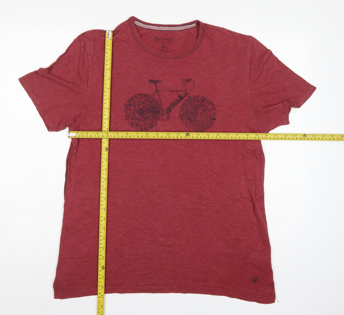 White Stuff Women Red L Basic Cotton Bicycle Graphic T-Shirt