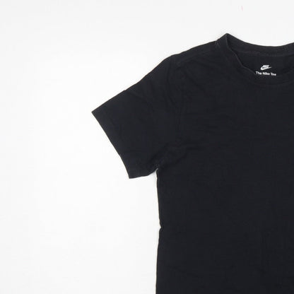 Nike Men’s Black Small Logo Cotton Crew Neck Short Sleeve T-Shirt