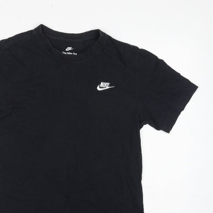 Nike Men’s Black Small Logo Cotton Crew Neck Short Sleeve T-Shirt