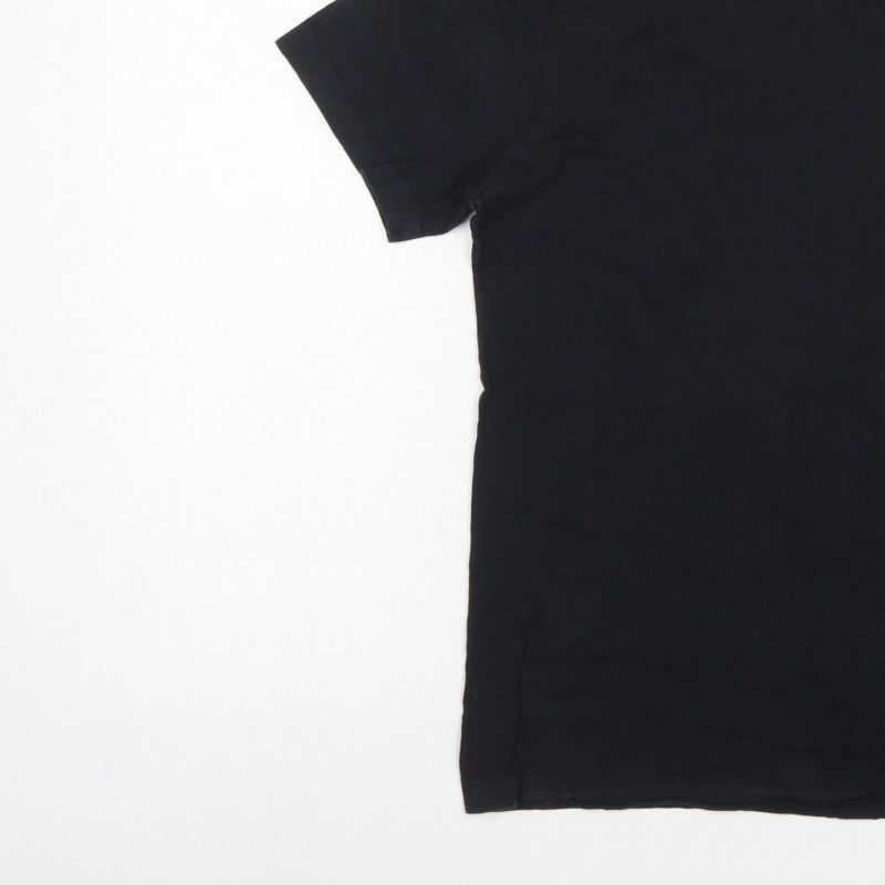 Nike Men’s Black Small Logo Cotton Crew Neck Short Sleeve T-Shirt