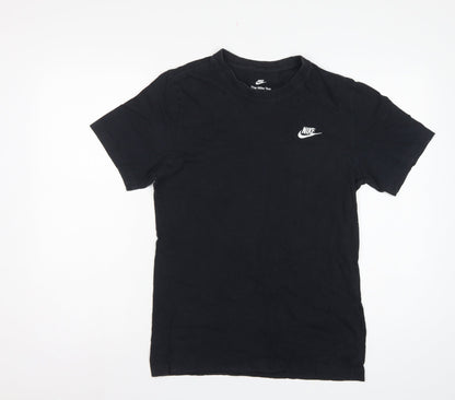 Nike Men’s Black Small Logo Cotton Crew Neck Short Sleeve T-Shirt