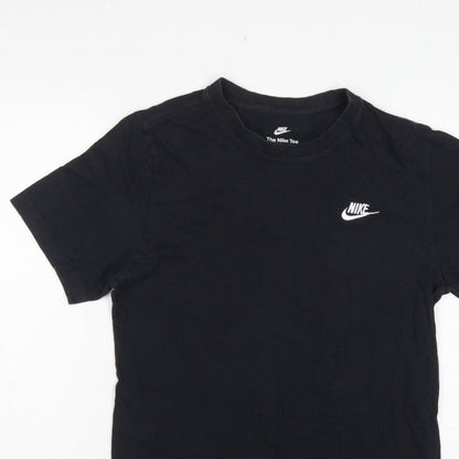 Nike Men’s Black Small Logo Cotton Crew Neck Short Sleeve T-Shirt