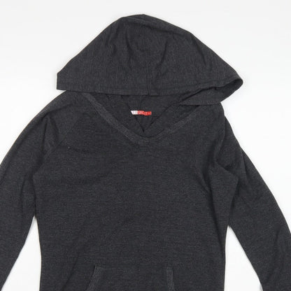 Elle Sport Women’s Grey Size 12 Pullover Hoodie V-Neck