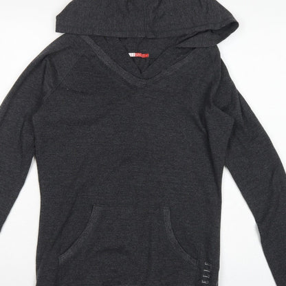 Elle Sport Women’s Grey Size 12 Pullover Hoodie V-Neck